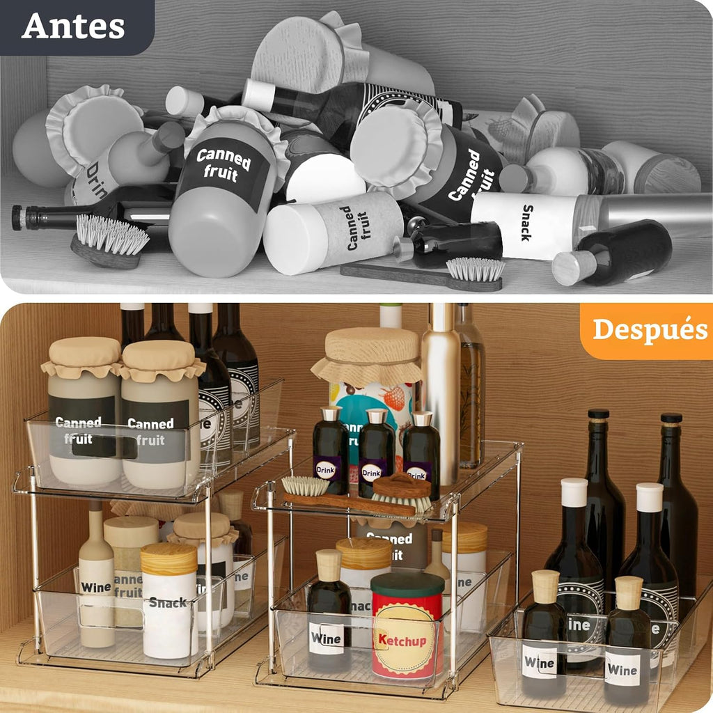 Fabspace Organizador Extraíble para el Hogar, Paquete de 2 Organiza...