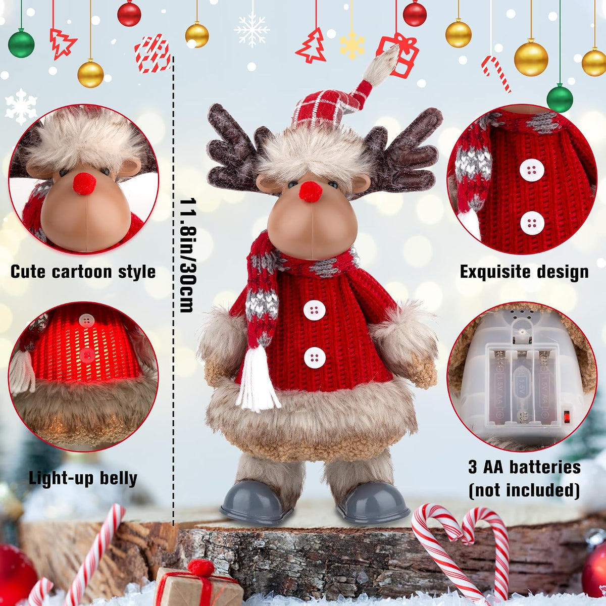WeDoSoy - Reno Eléctrico con Canto, Baile, Animatrónico Navideño Mu...