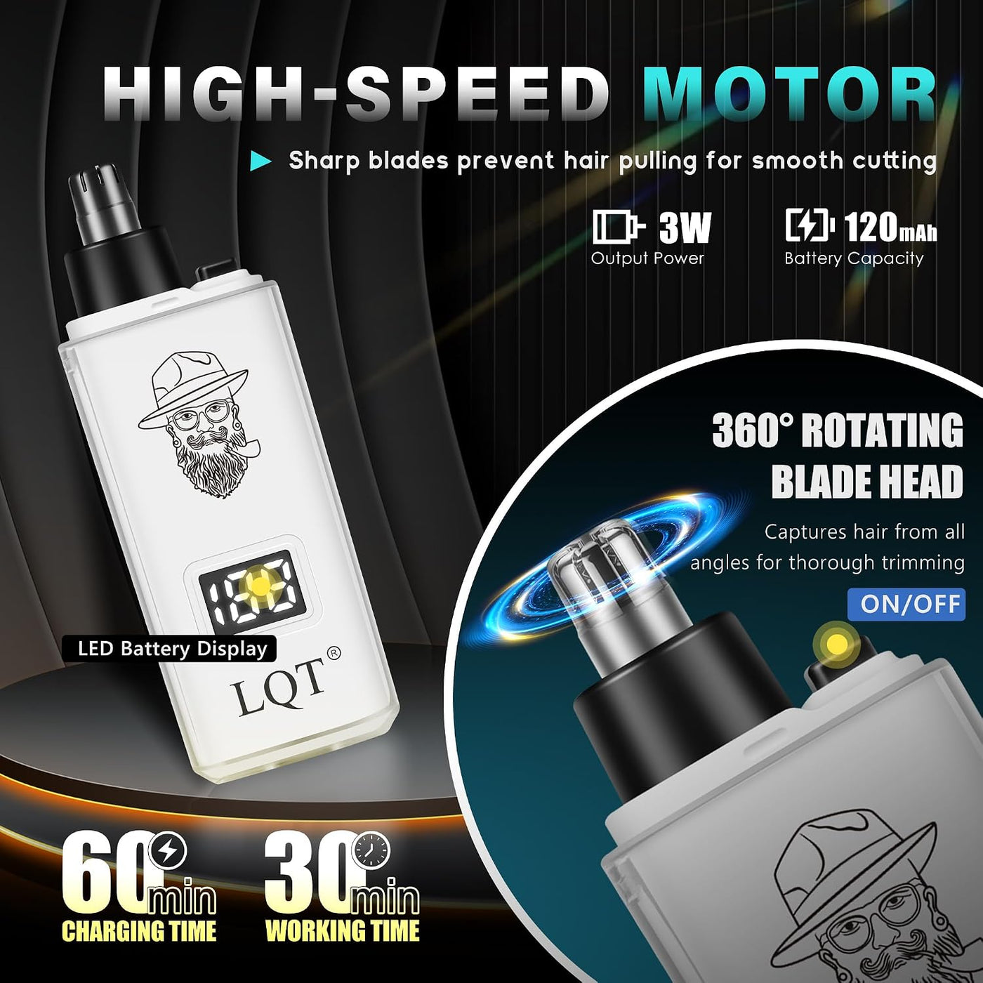 LQT Cortadora de pelo para hombre, recargable, inalámbrica, recorta...