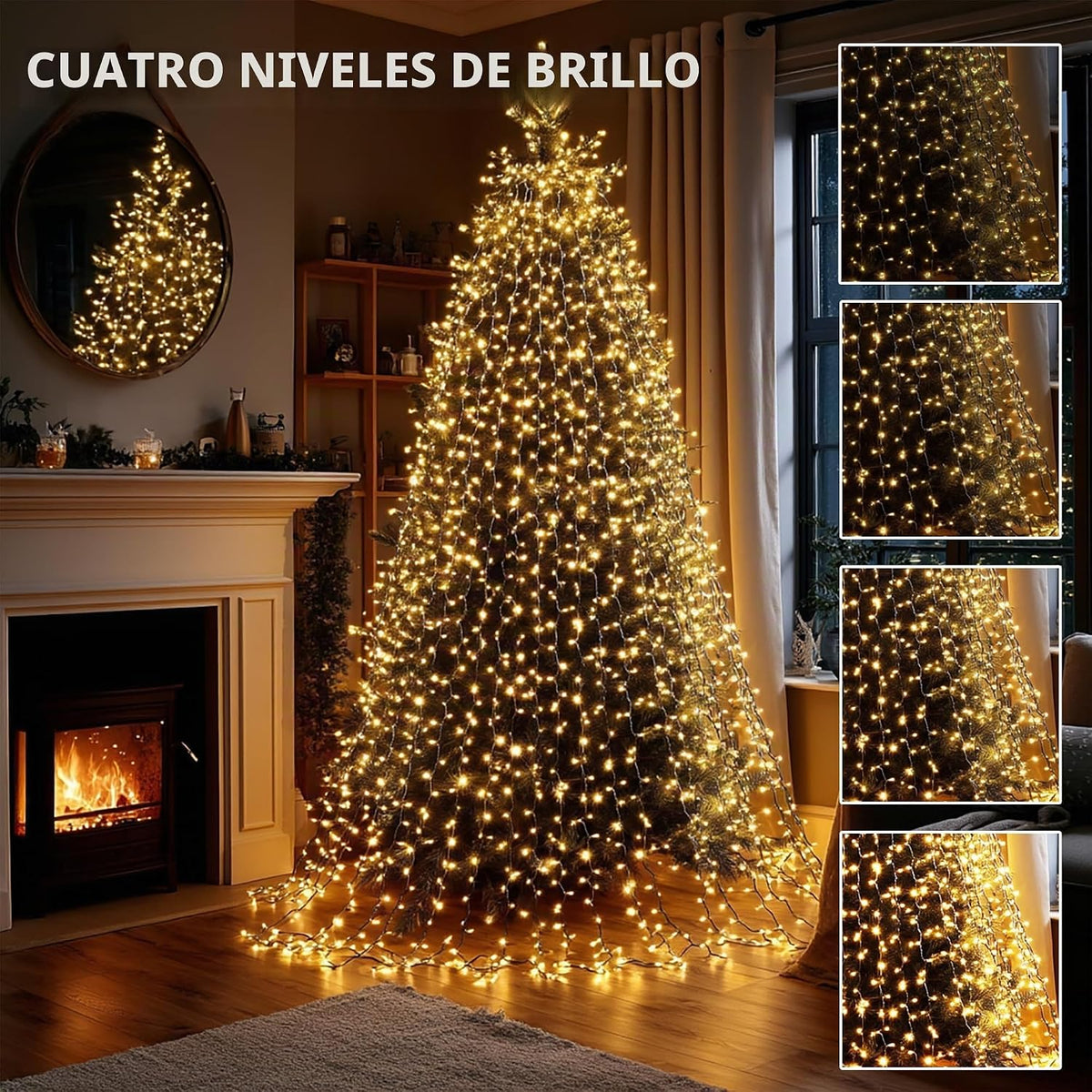 TW SHINE Luces para árbol de Navidad, 448 luces LED para decoración...