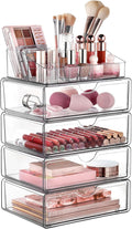Vtopmart Organizador de maquillaje de 5 niveles transparente con ca...