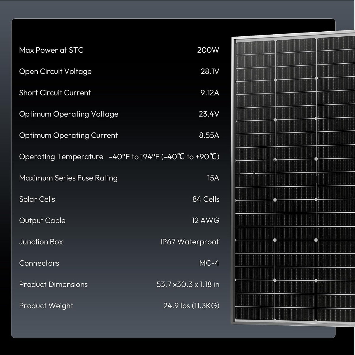 Epoch Paneles solares biaciales de 400 W, tipo N, panel solar monoc...