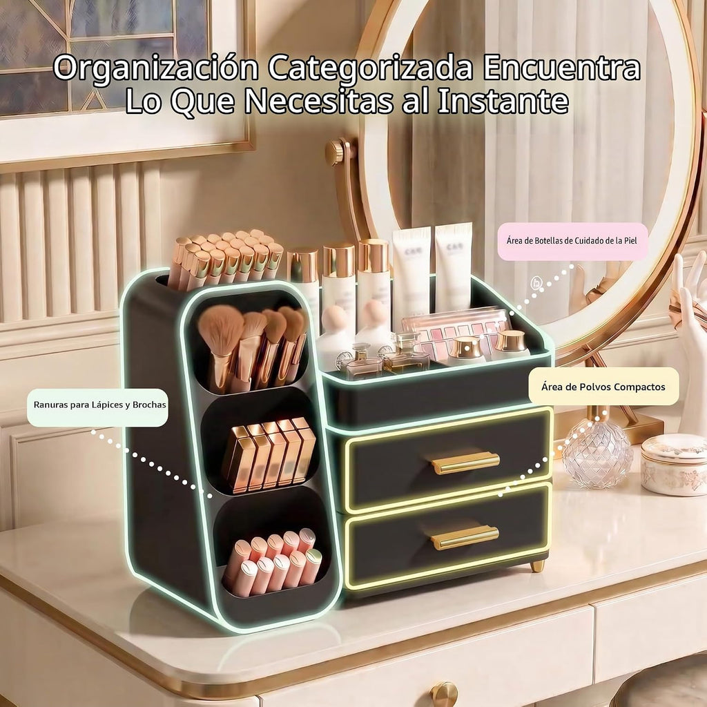 Asdbko Organizador de maquillaje de gran capacidad con soporte para...