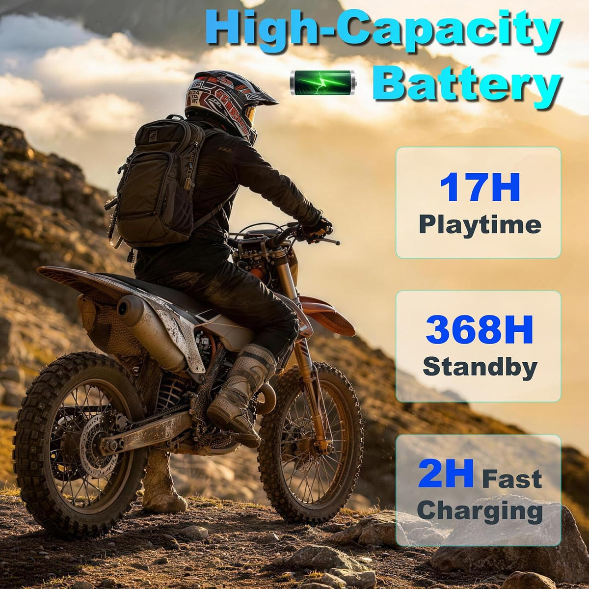RideHaven Auriculares Bluetooth para casco de motocicleta, sistema...