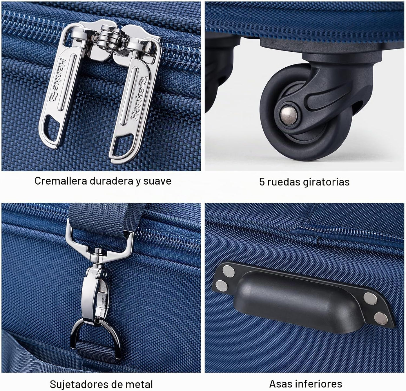 Maletas Hanke con ruedas, bolsa de equipaje plegable y expandible,...