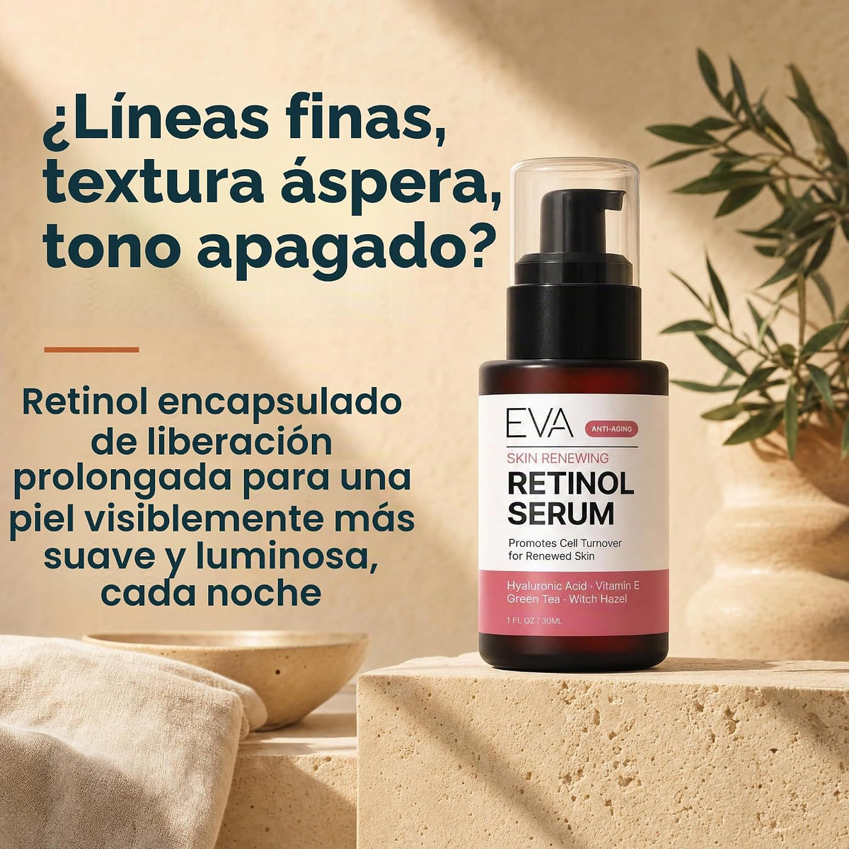 Suero de retinol para cara con ácido hialurónico y vitamina E - Par...