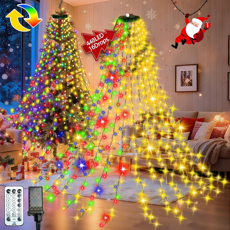 LORRYTE Luces para árbol de Navidad para interiores con control rem...