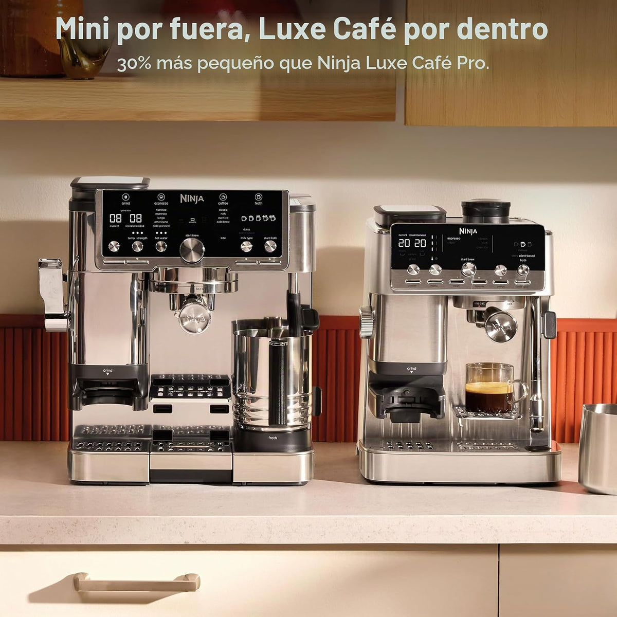 Ninja Luxe Café Mini Plus con AutoFroth, Espresso y Drip, Inoxidabl...