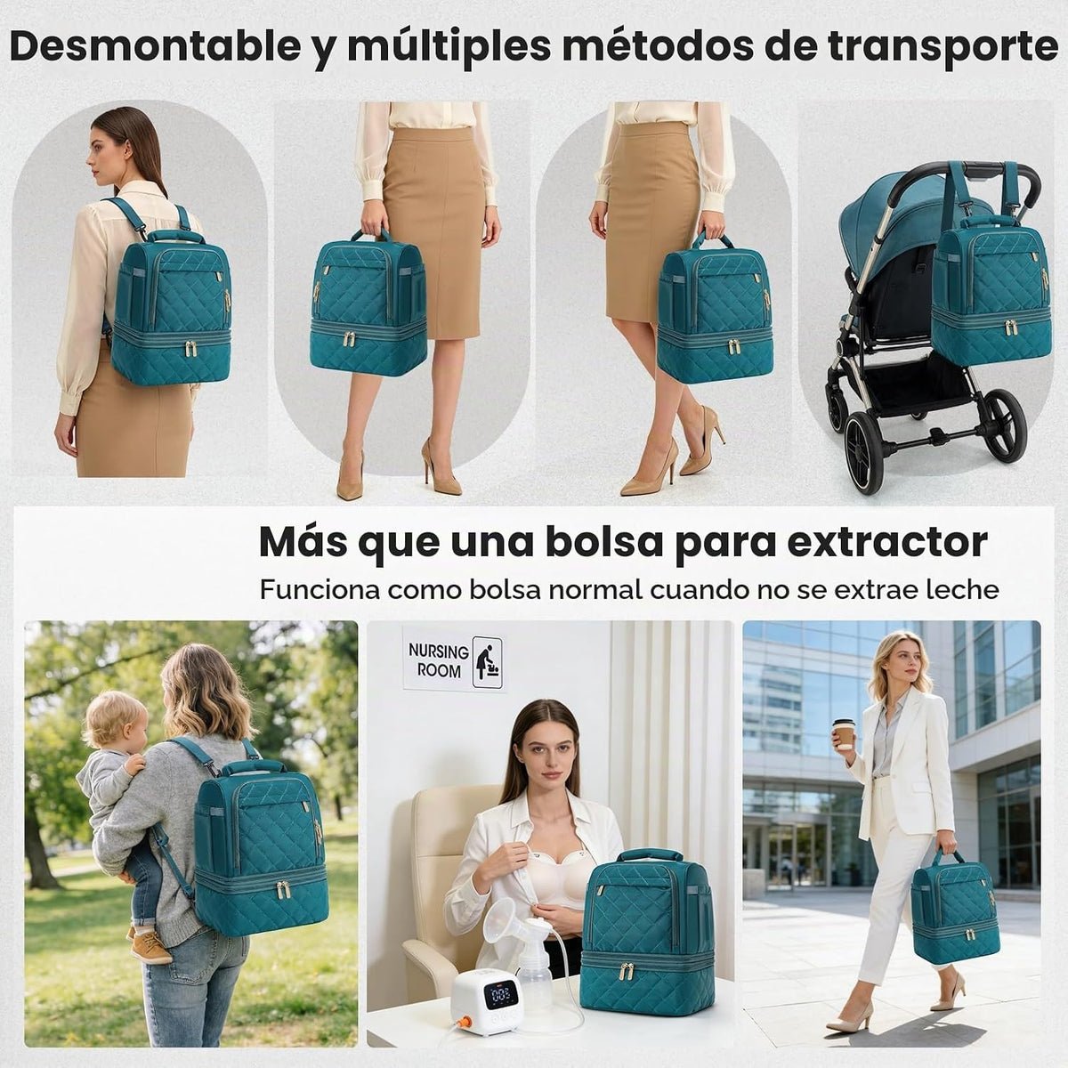 RAINSMORE Bolsa de extractor de leche portátil, bolsa de viaje para...