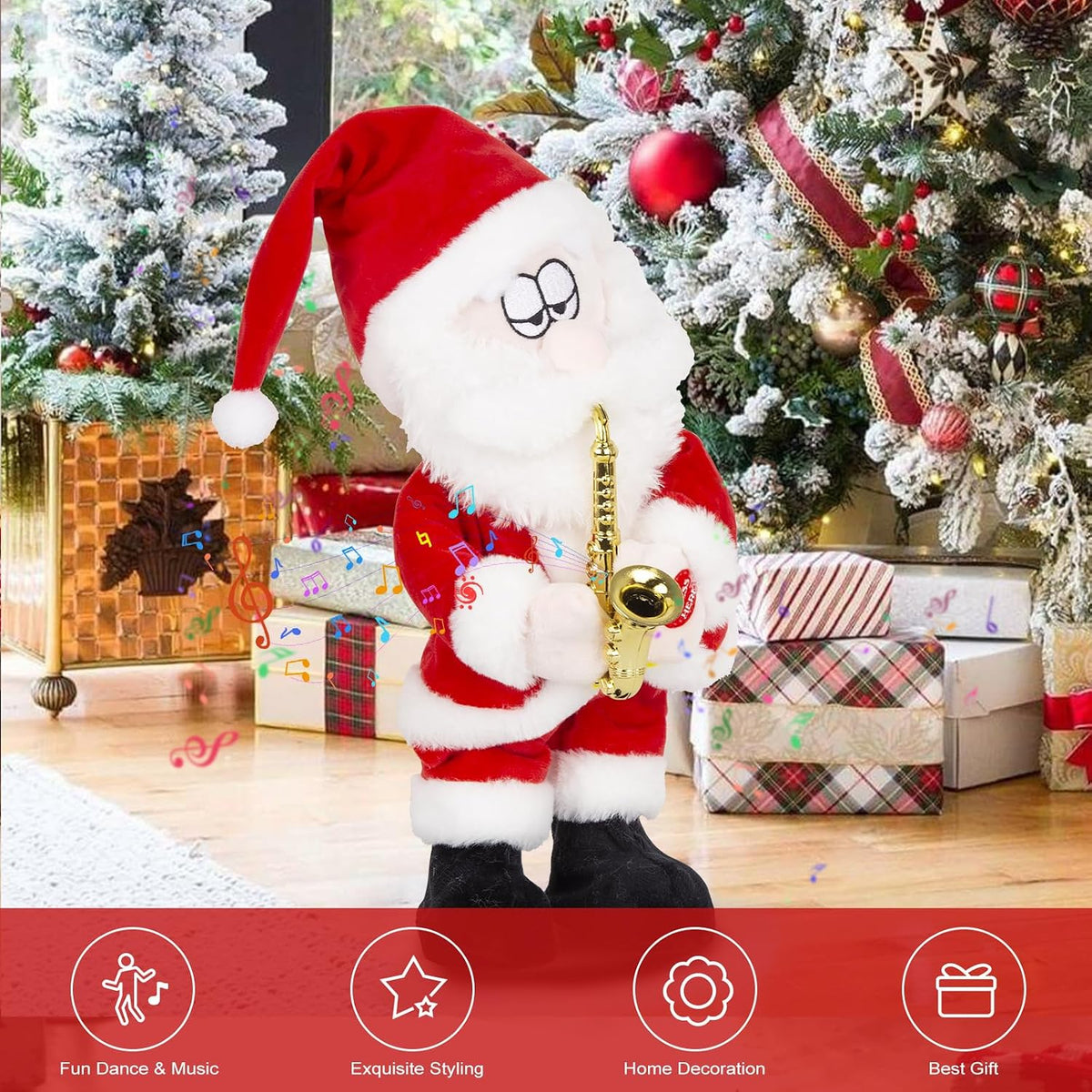 Cantando Bailar y Saxofón Tocando Santa Claus, Animatronics Navidad...