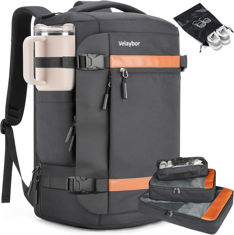Mochila de viaje Velaybor 42L con 4 cubos de embalaje, bolsa de man...