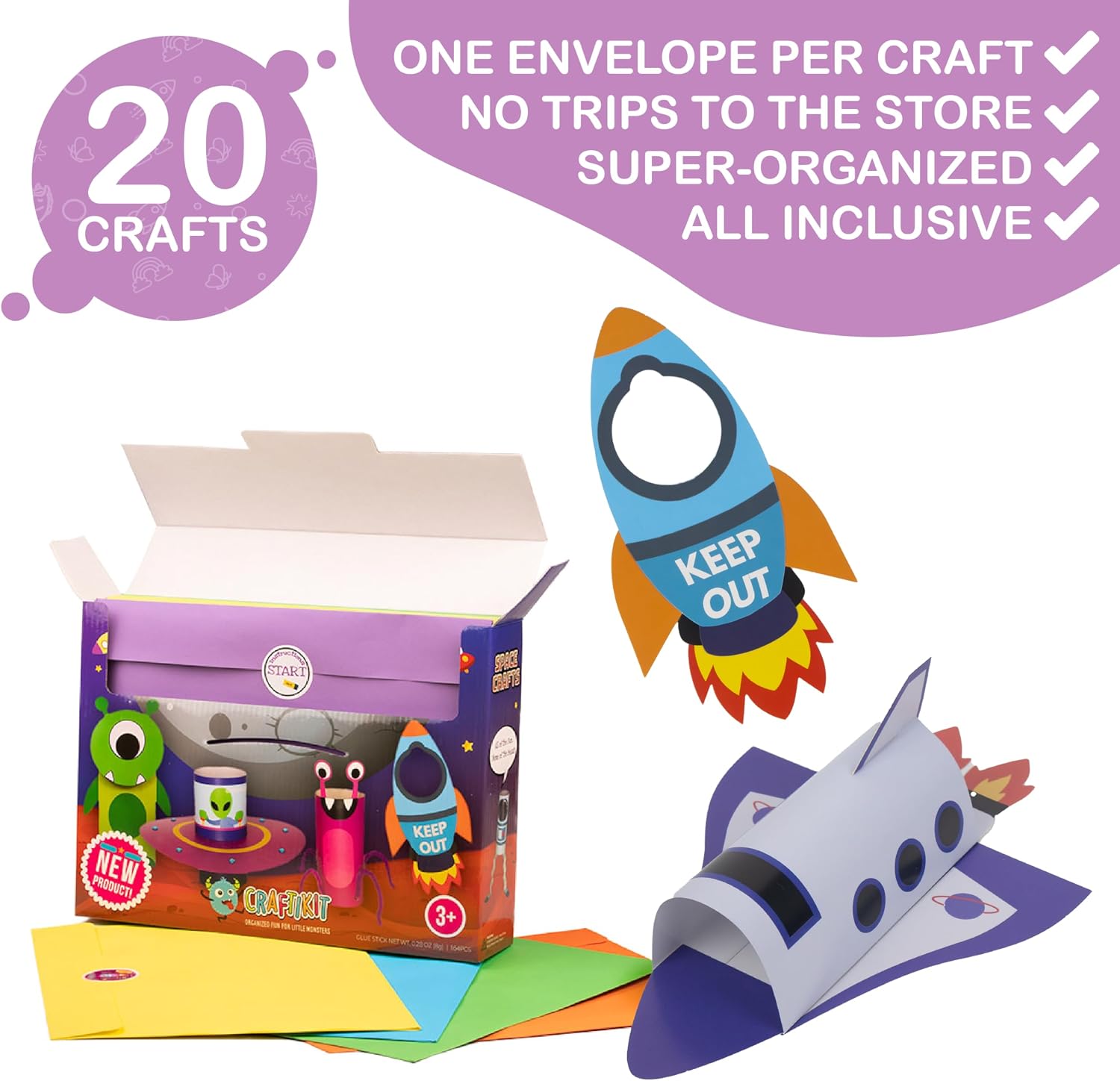 Craftikit® 20 artes y manualidades espaciales para niños: divertido...