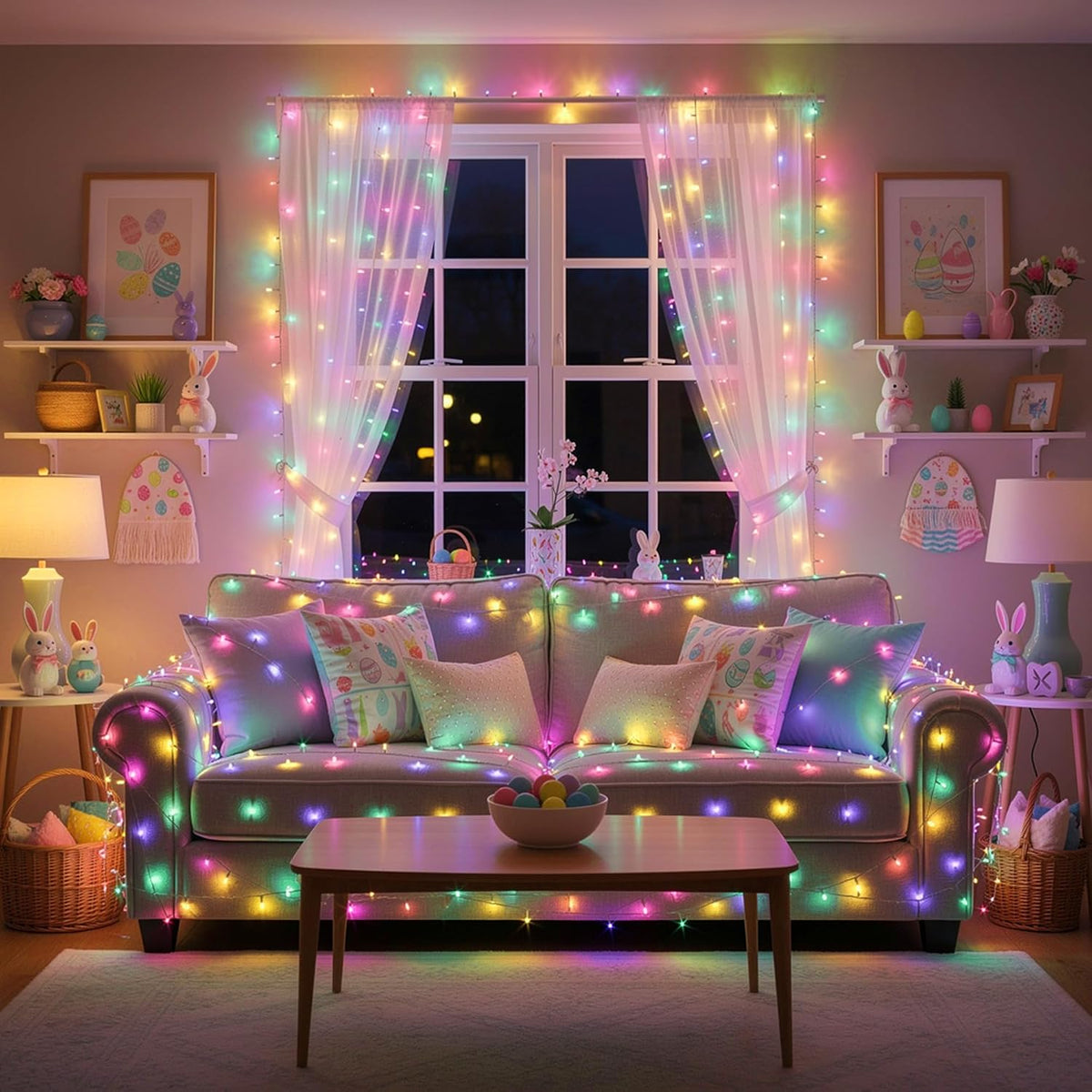 Brizled Cadena de luces que cambian de color, 33 pies, 100 luces LE...