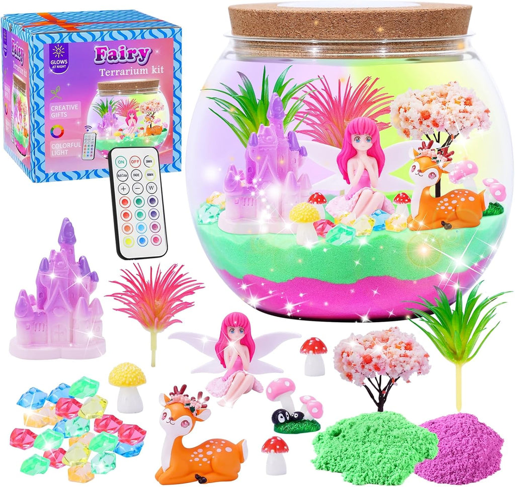 Hannstar Kit de terrario de hadas para niñas – Kit de jardín de had...