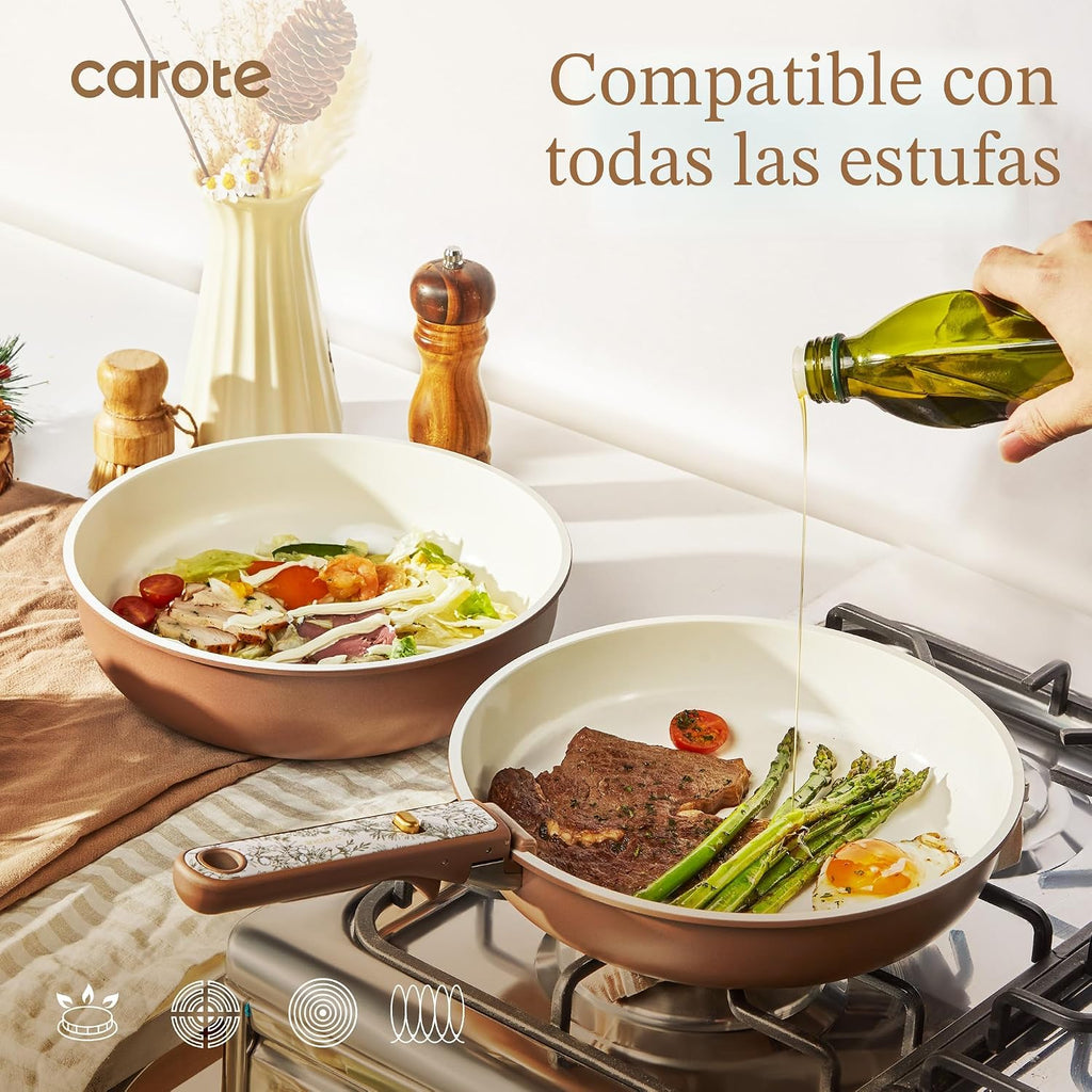 CAROTE 25pcs sistemas de utensilios de cocina de cerámica, ollas |...