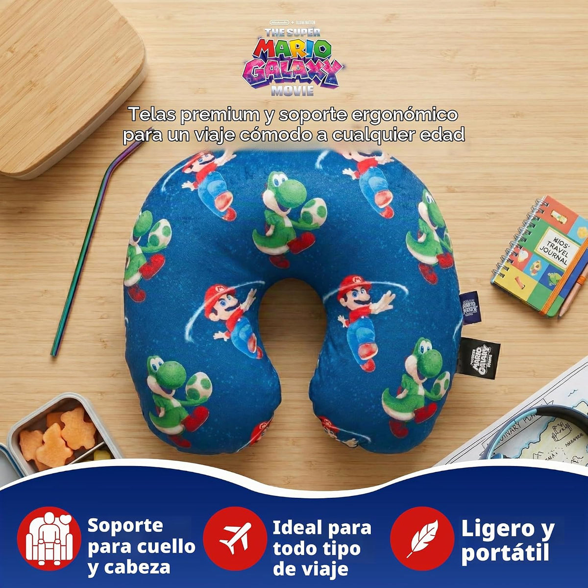 The Super Mario Galaxy Movie Travel Neck Pillow \u2013 Almohada sua...