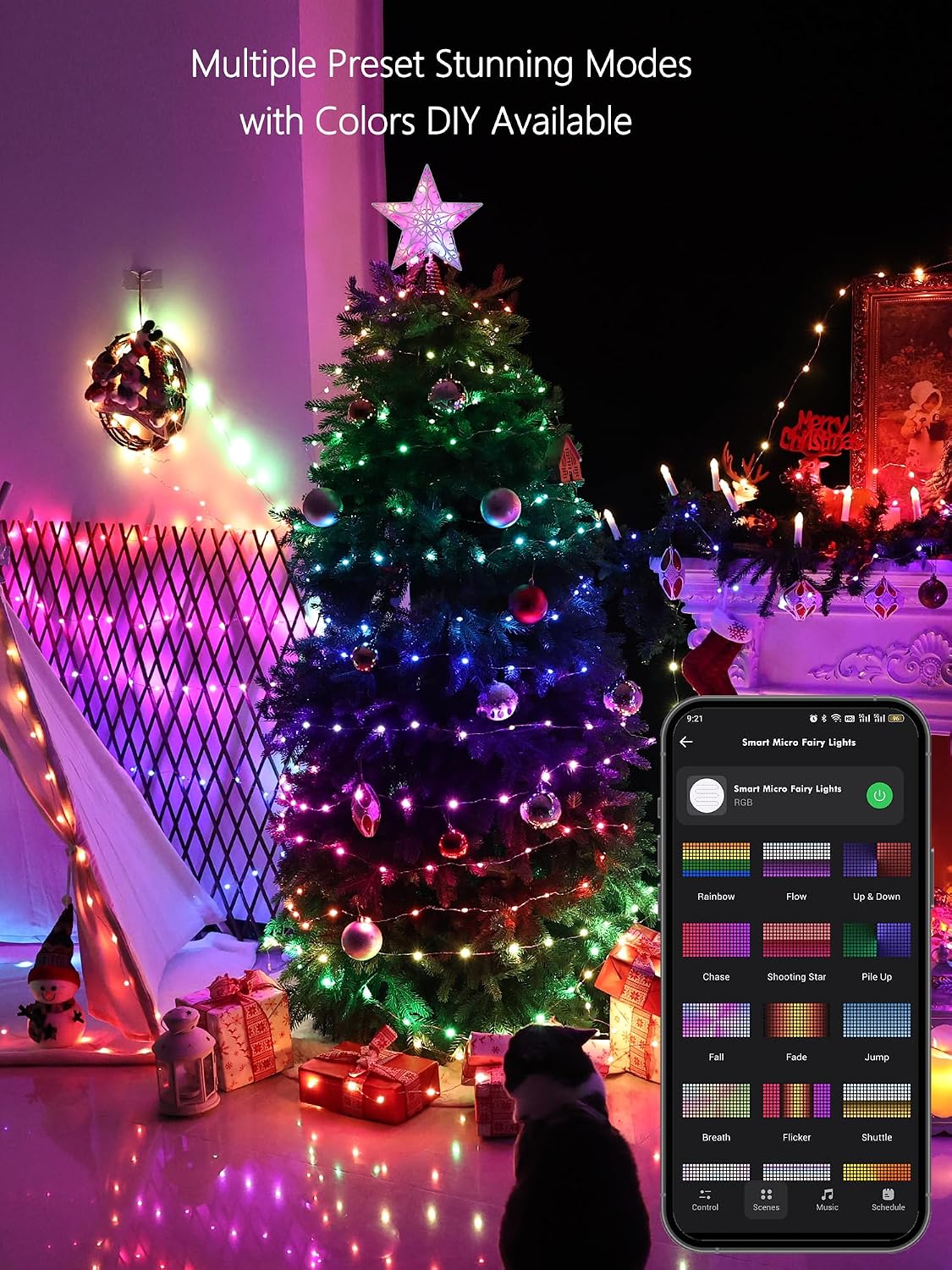 Brizled Luces inteligentes de Halloween, 200 LED de 66 pies RGB que...