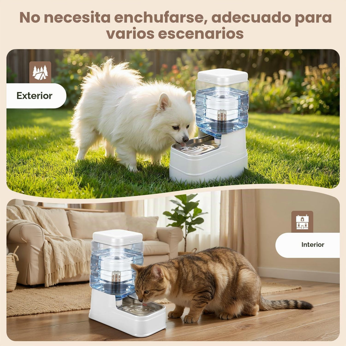 Dispensador automático de agua para perros y mascotas, de 1.6 galon...