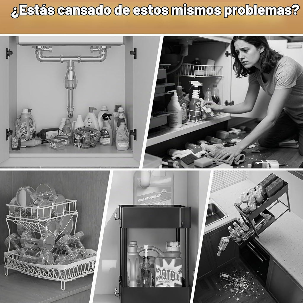 Aekenr Organizador y almacenamiento para debajo del fregadero para...
