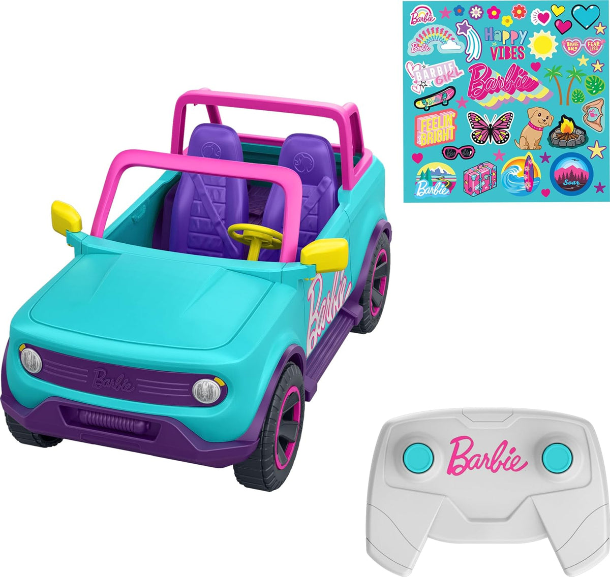 Hot Wheels Barbie RC SUV, vehículo rosa con control remoto | Se ada...