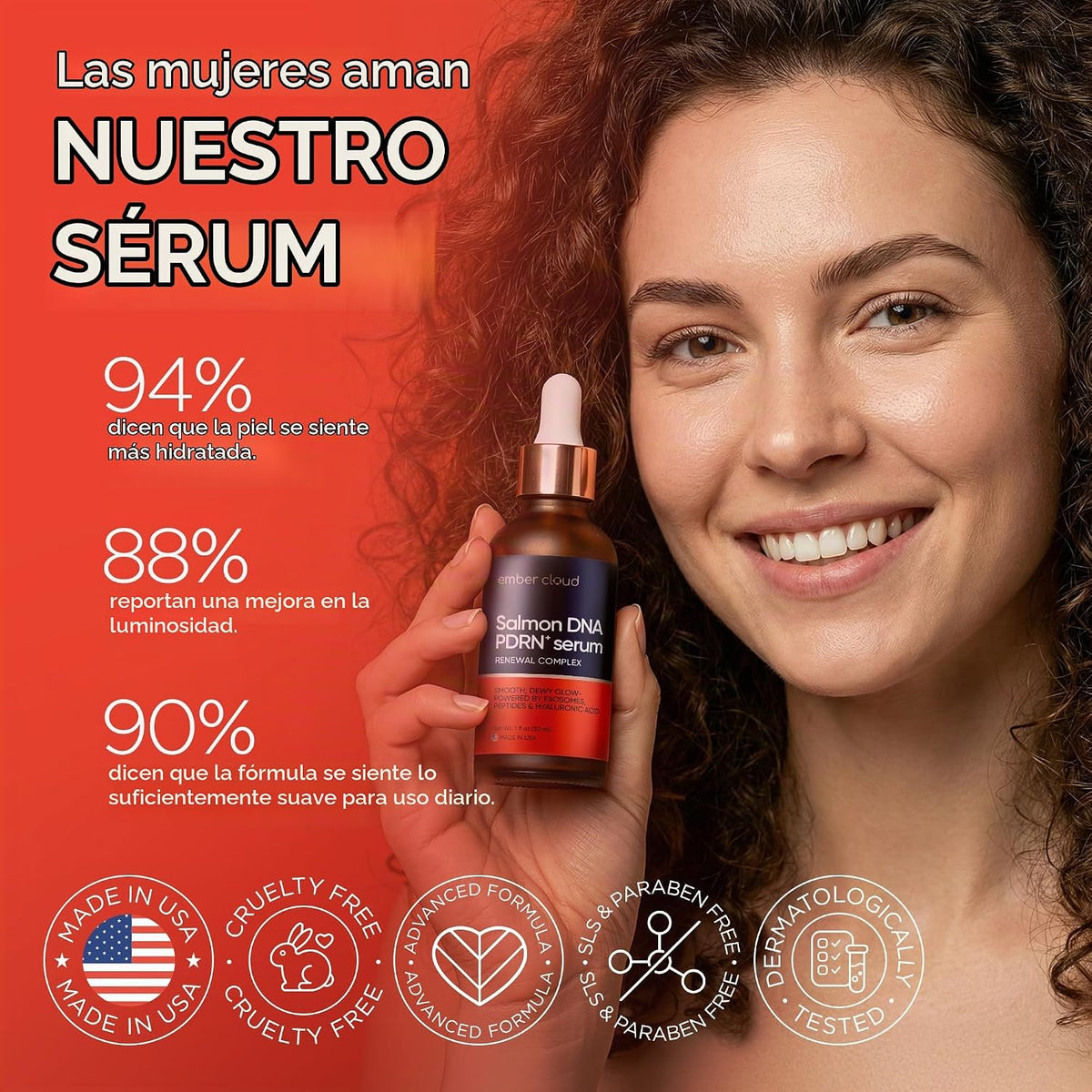 Ember Cloud Salmon DNA PDRN Suero, Ácido Hialurónico, Péptidos, Exo...