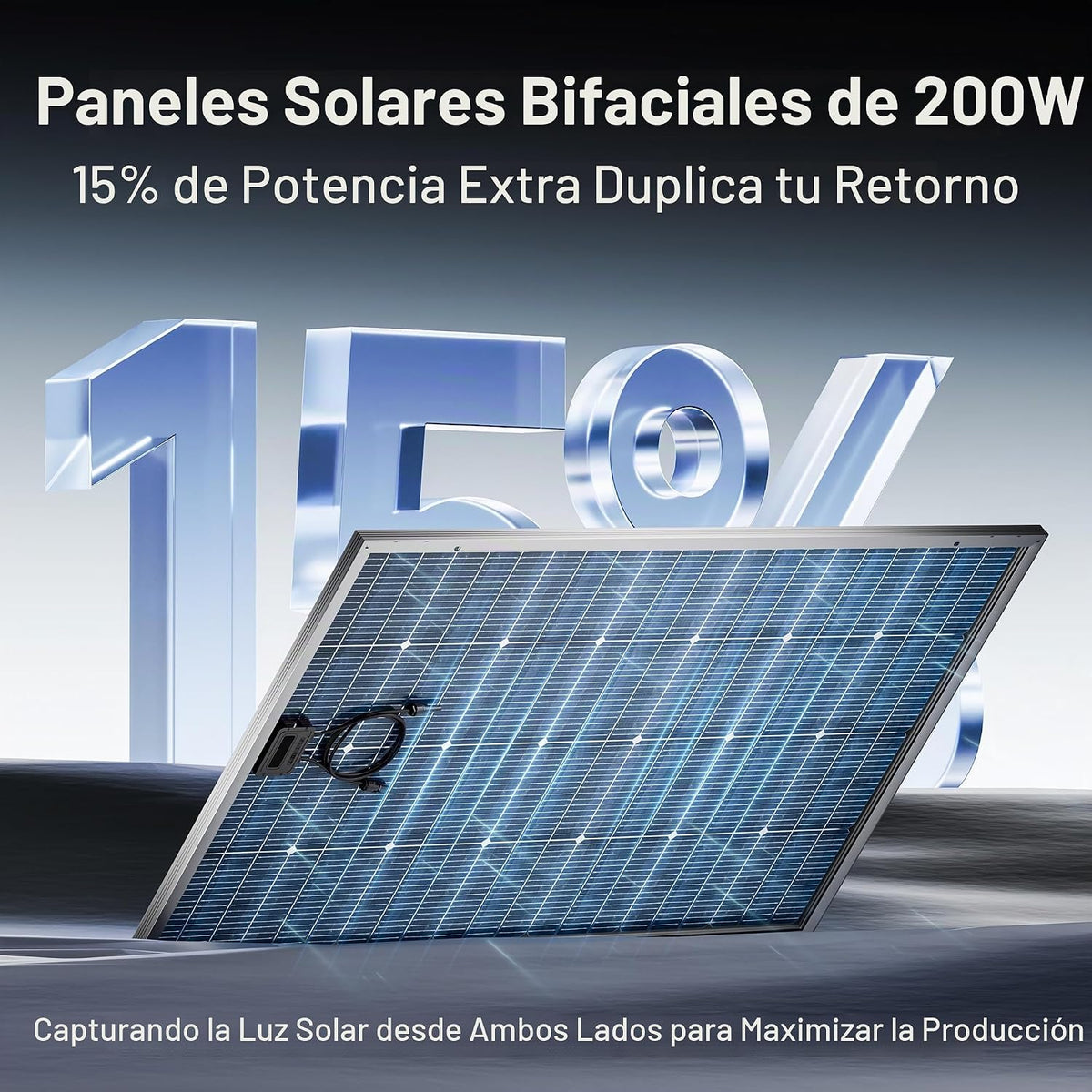 Epoch Paneles solares biaciales de 400 W, tipo N, panel solar monoc...