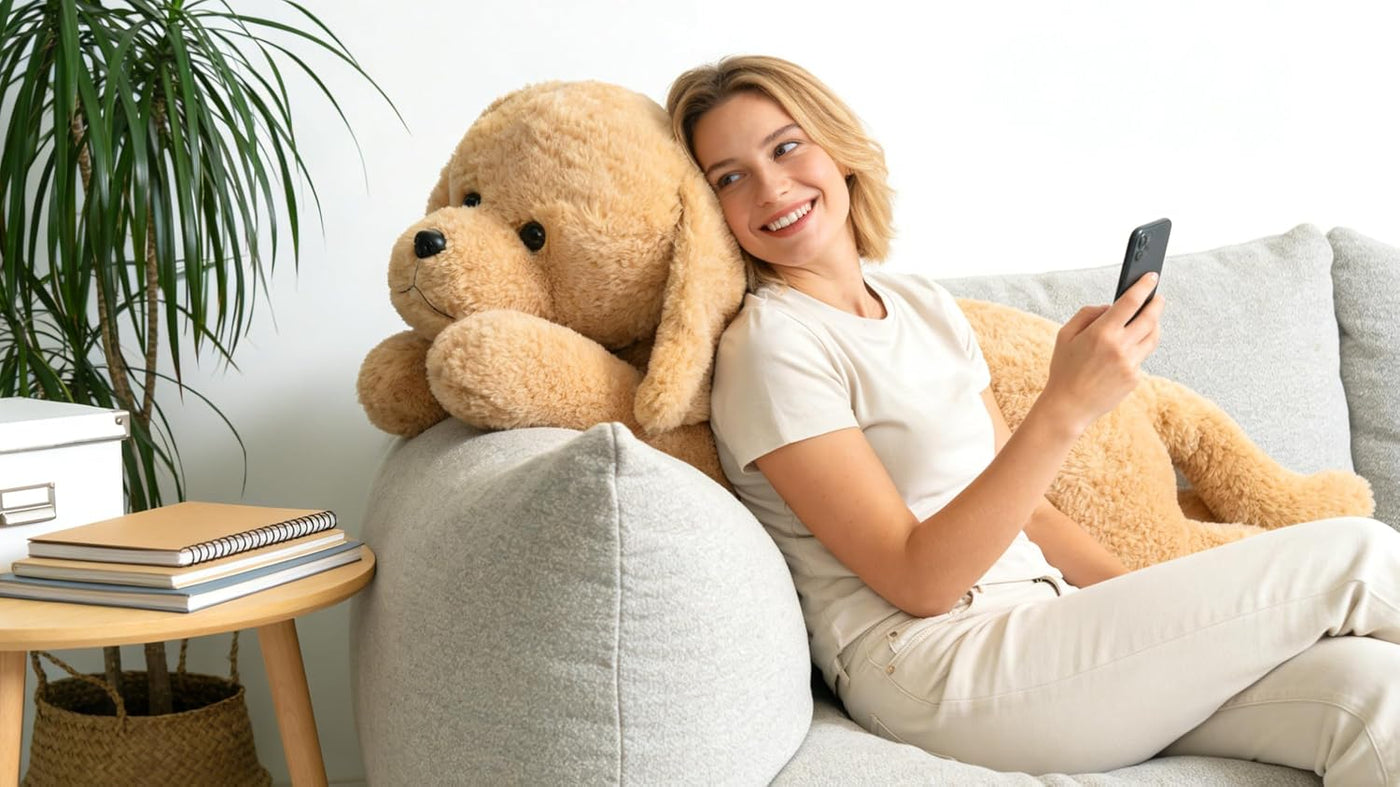IKASA Juguete de peluche gigante de Labrador de 43 pulgadas, cachor...