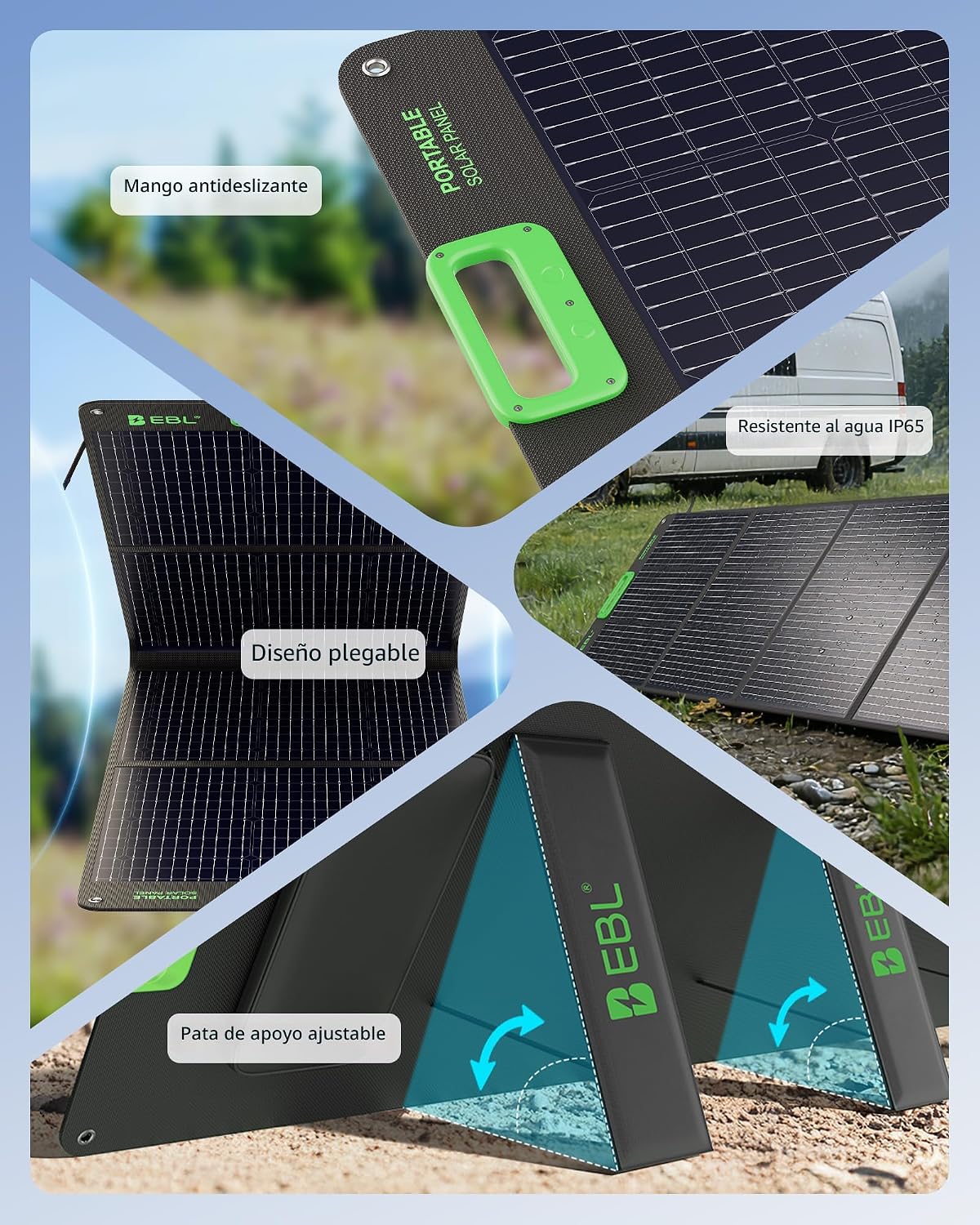 El panel solar portátil de EBL 200W para la central eléctrica, pren...