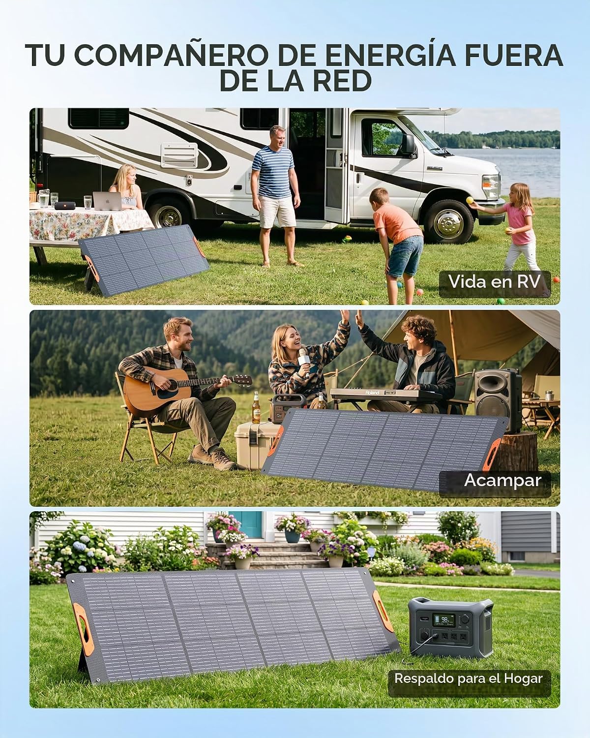 ZOUPW Panel solar portátil de 200W para central eléctrica | Panel s...