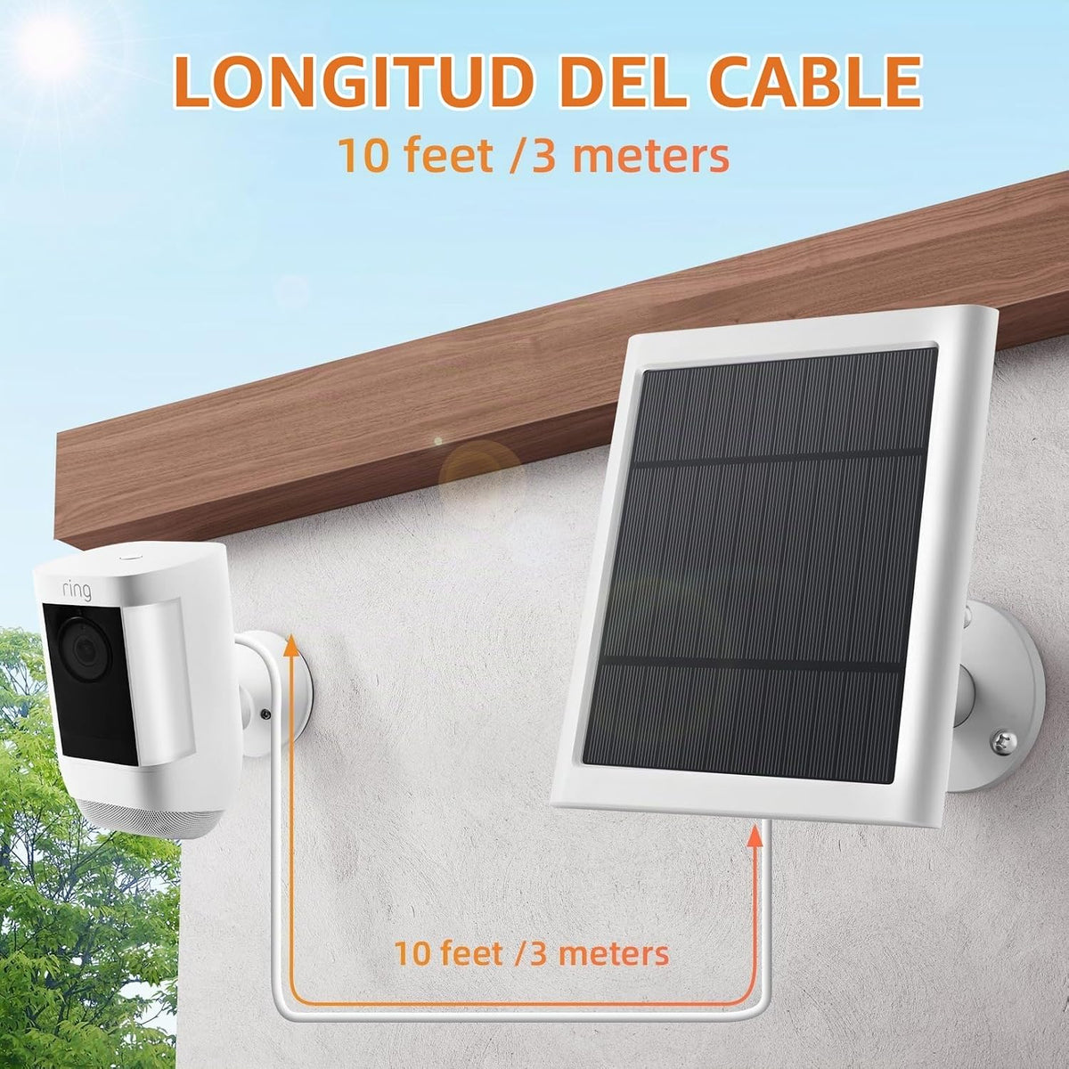 Panel solar para cámara de anillo, paquete de 4 cargadores solares...