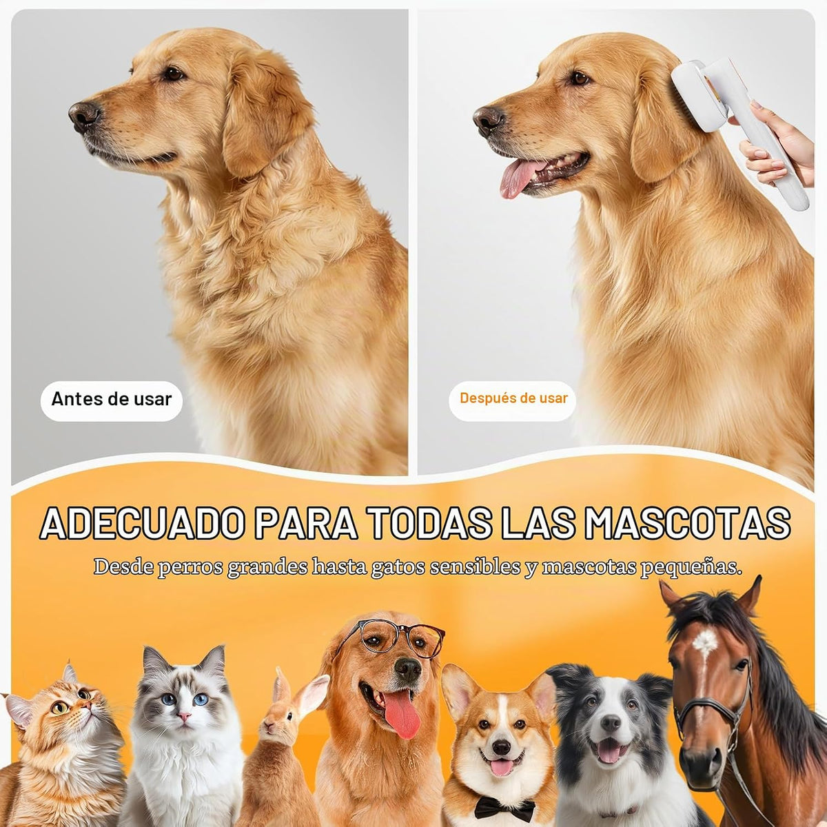 TEZKOLES Cepillo de niebla para mascotas 3 en 1 para perros y gatos...