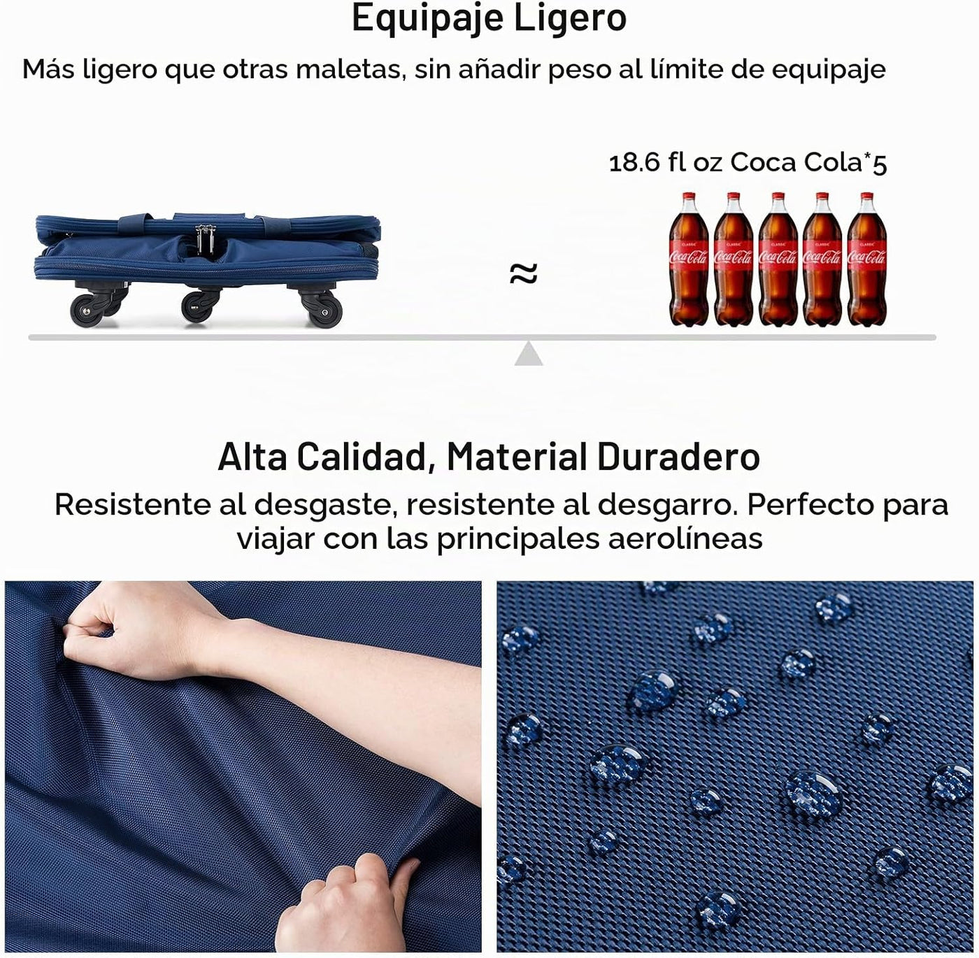 Maletas Hanke con ruedas, bolsa de equipaje plegable y expandible,...