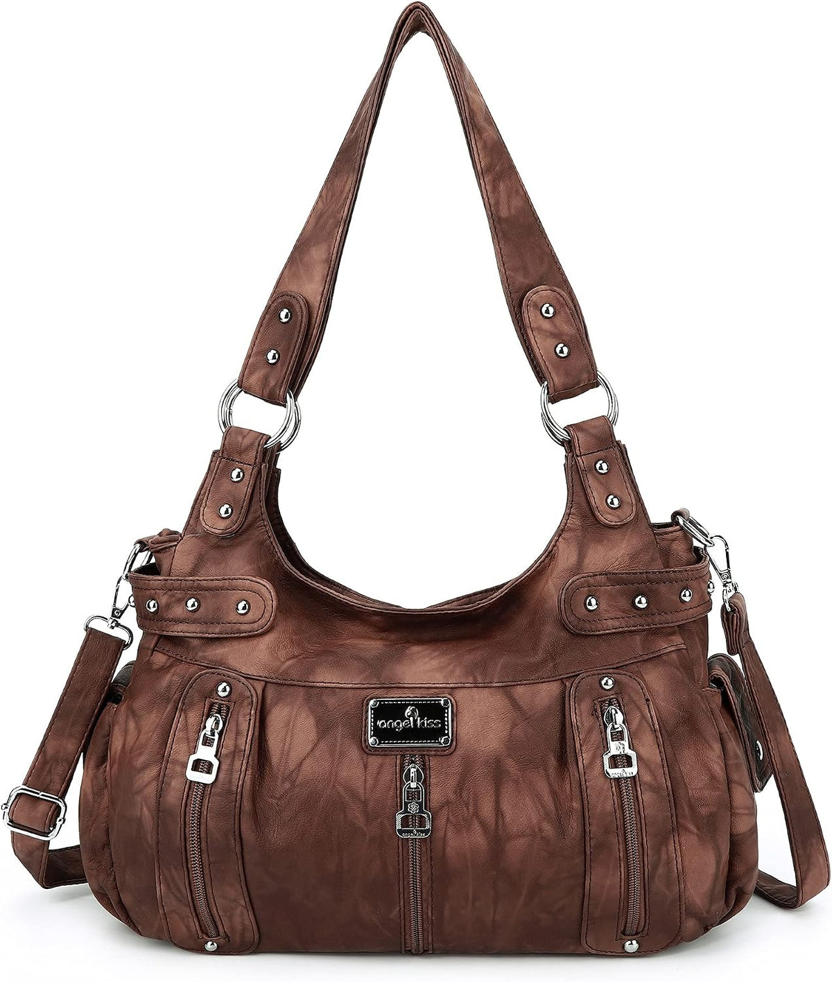 Angelkiss Bolsos grandes y carteras para mujer de cuero sintético l...