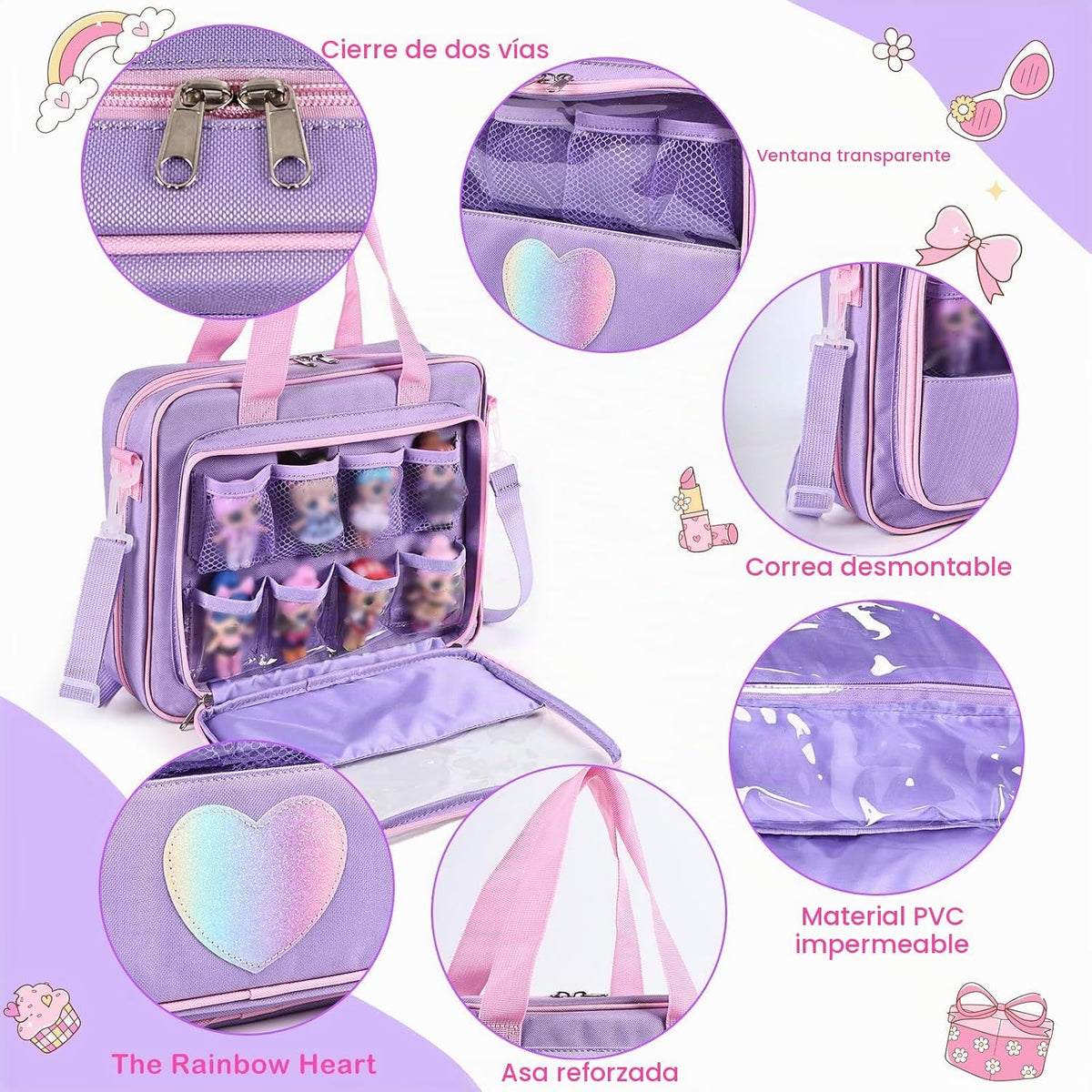 Craflakow - Bolsa de transporte para muñecas compatible con muñecas...
