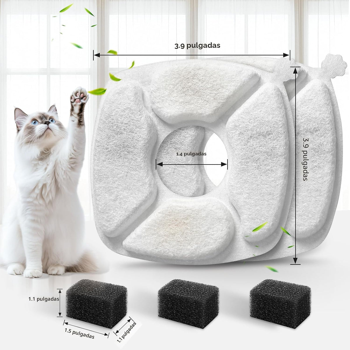 40 filtros de repuesto para fuente de agua para gatos, paquete de 2...