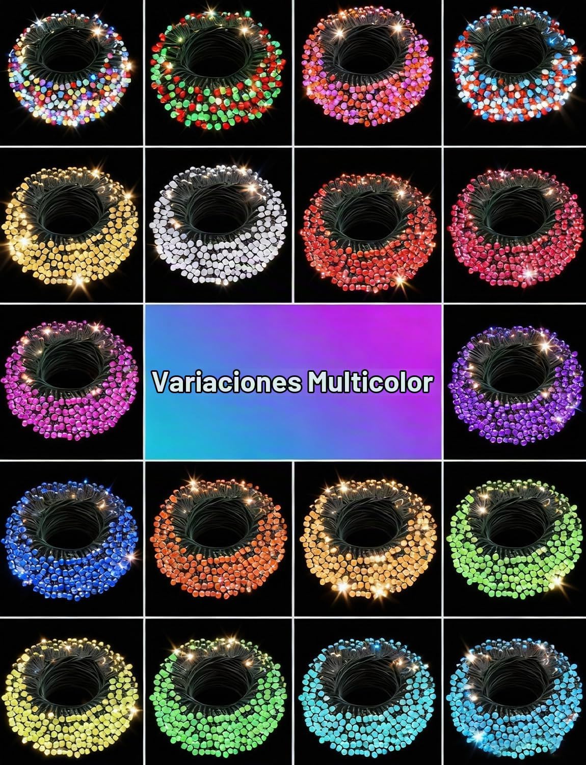 Echosari Guirnalda de luces navideñas inteligentes, 200 LED, 66 pie...