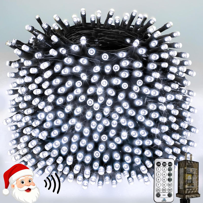 Luces de Navidad controladas por voz con control remoto, cadena de...