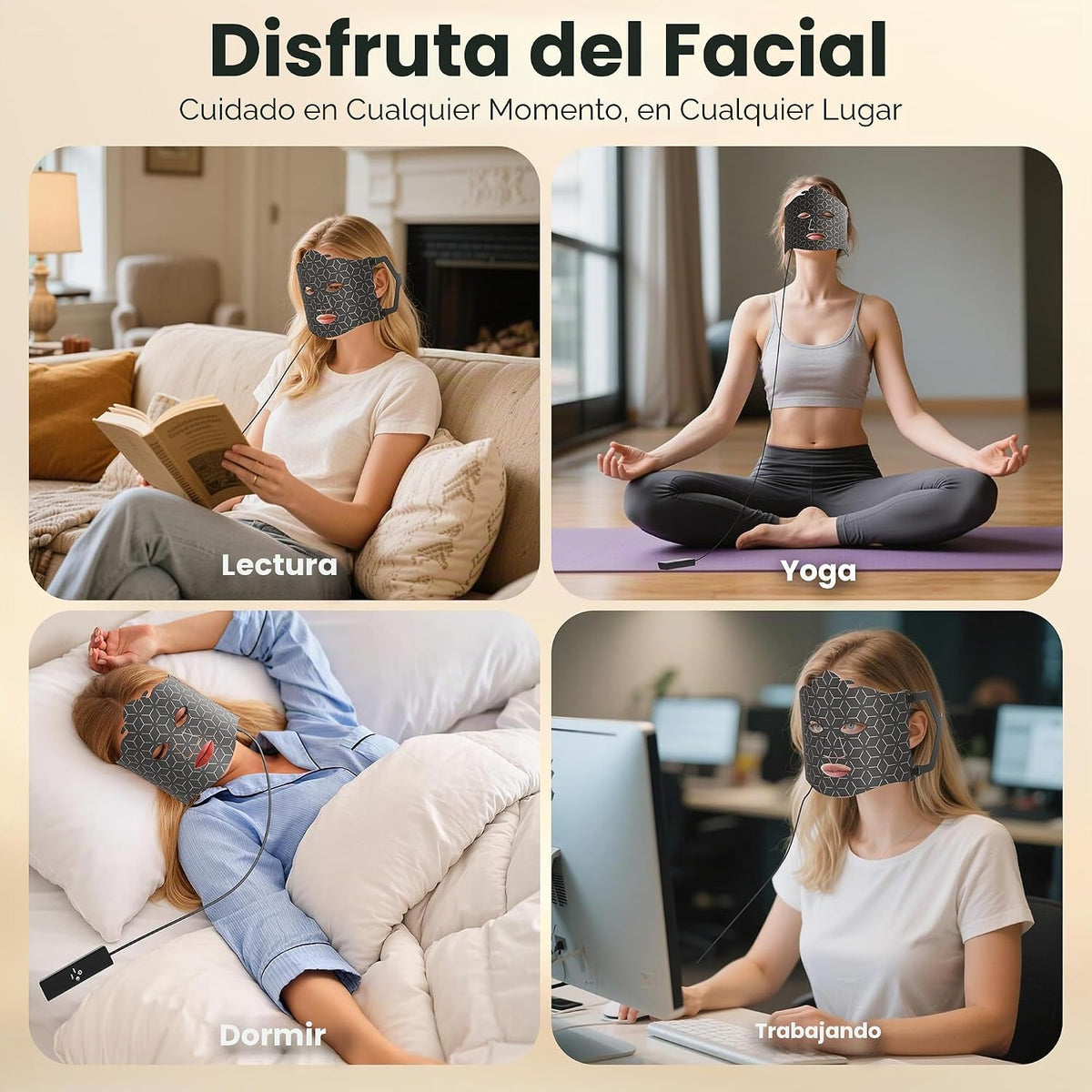 gelpal Máscara facial LED de 7 a 1 colores para el cuidado de la pi...