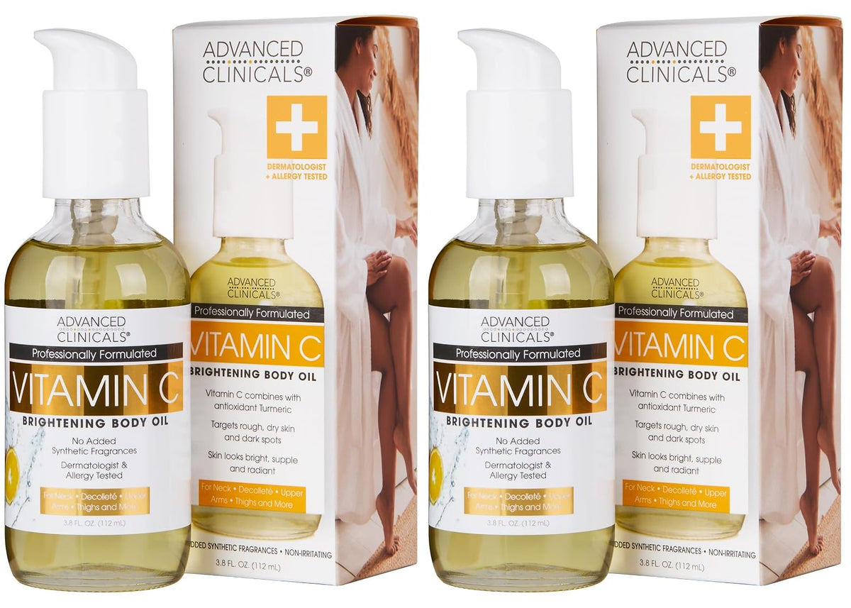 Advanced Clinicals Aceite corporal iluminador con vitamina C para m...
