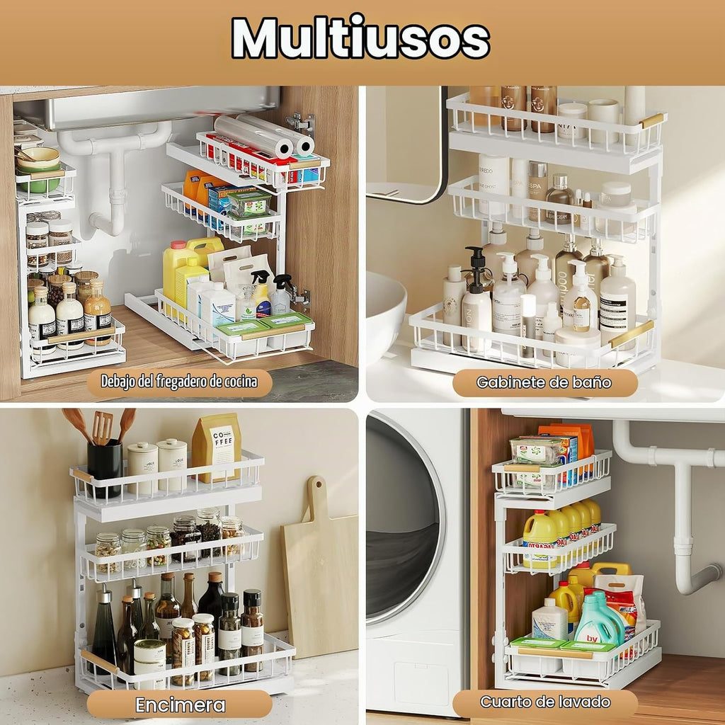 Aekenr Organizador y almacenamiento para debajo del fregadero para...