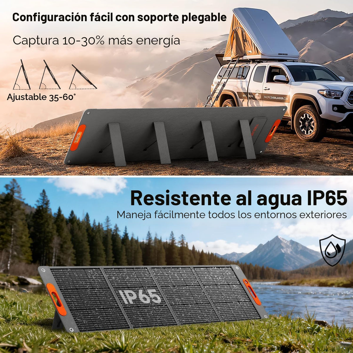 Panel solar portátil de 200 W para estación de energía, cargador de...
