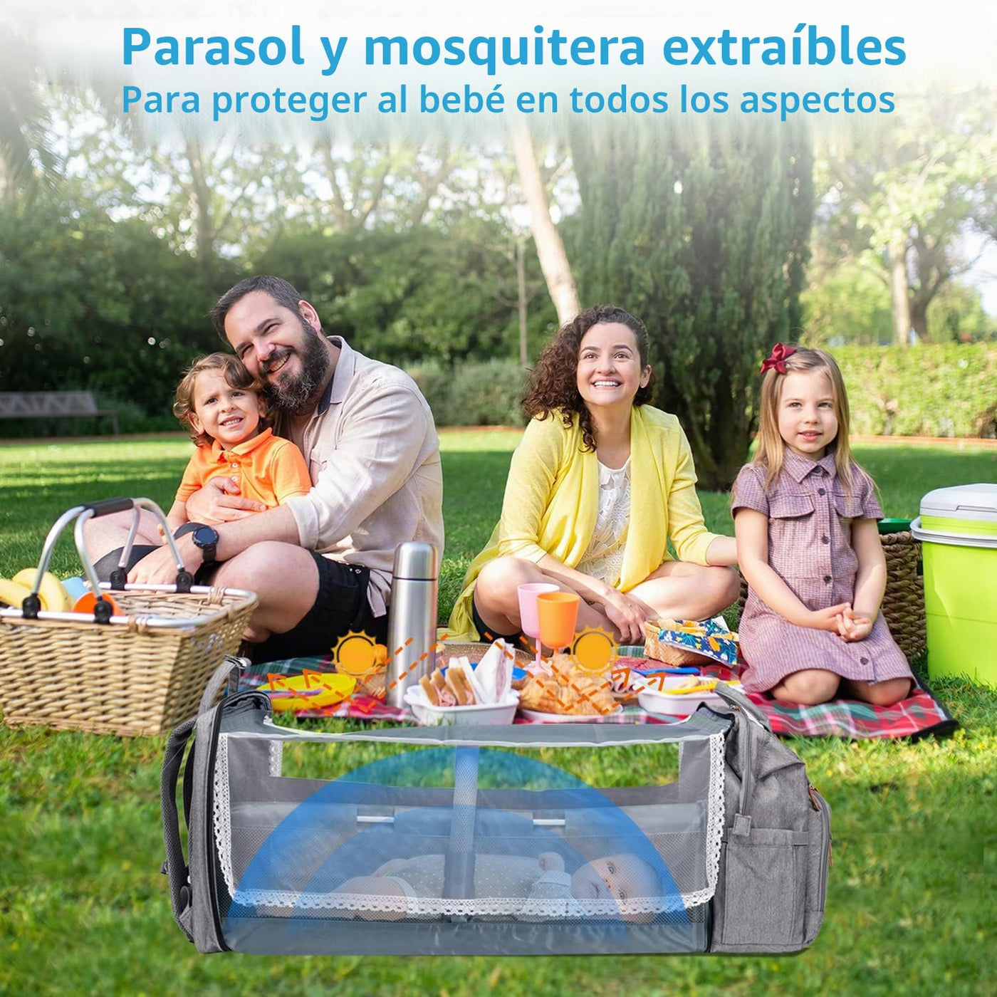 KABAQOO Mochila para pañales con estación de cambio desmontable, bo...