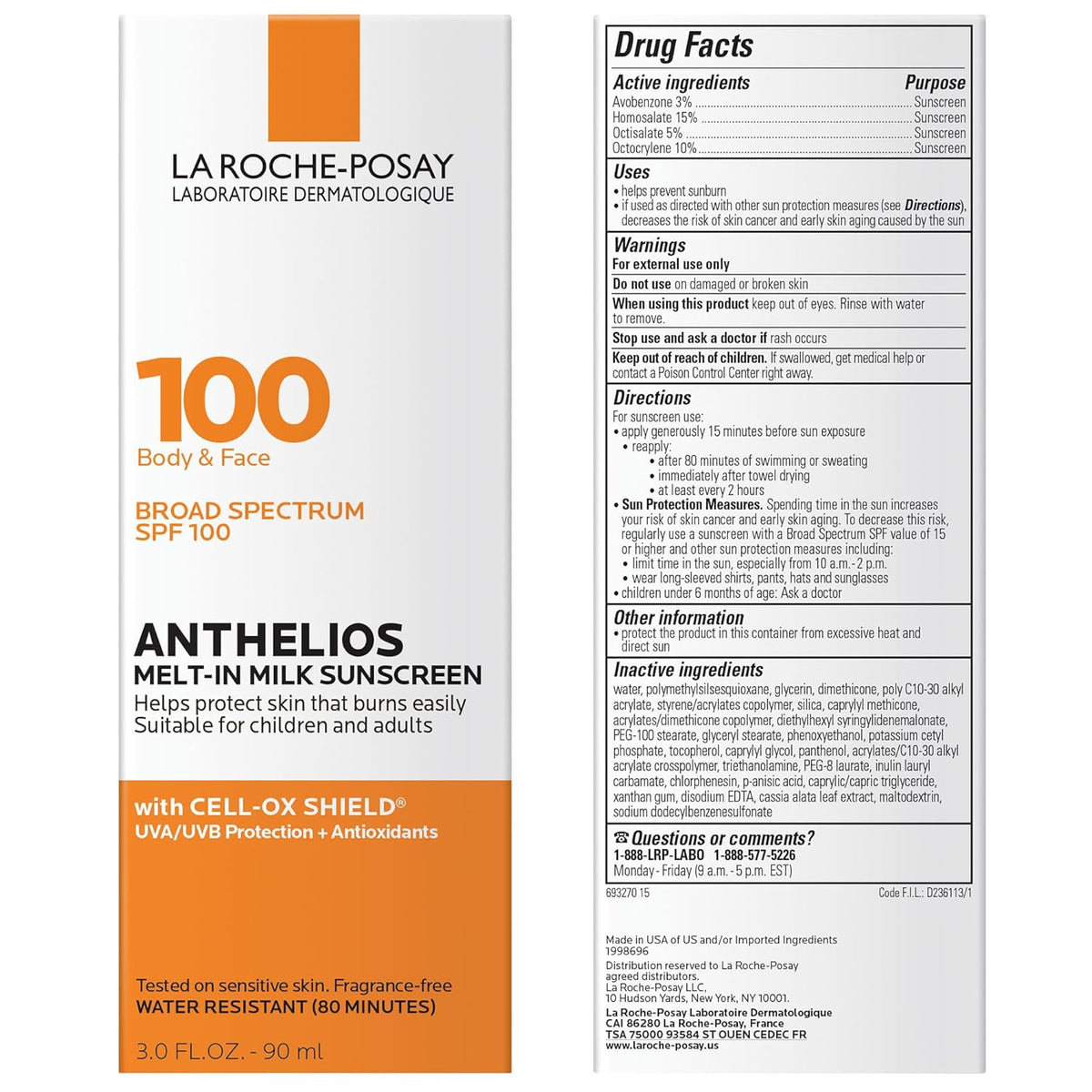 La Roche-Posay Anthelios protector solar de leche derretida para ro...