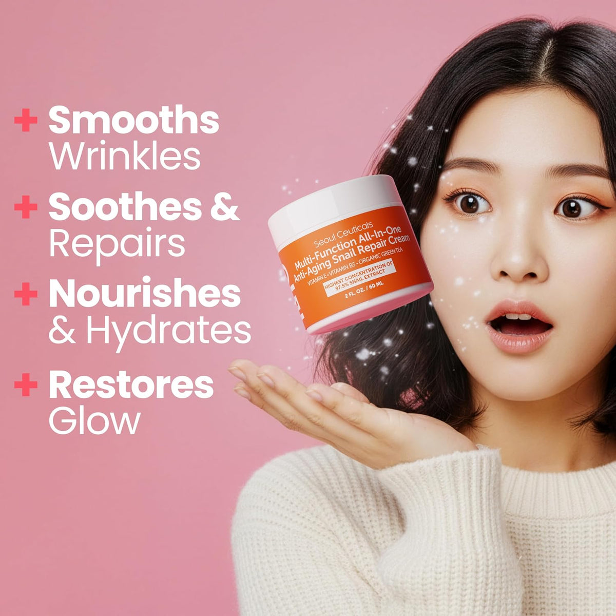 SeoulCeuticals Crema hidratante facial coreana con mucina de caraco...