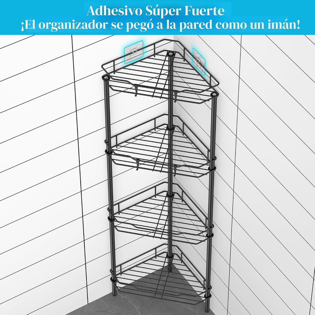 HuggieGems Estante organizador de esquina de piso de 4 niveles para...