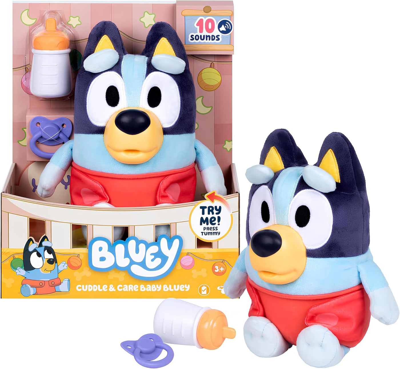 Bluey Care and Cuddle - Juguete de peluche suave para bebé, 11 pulg...