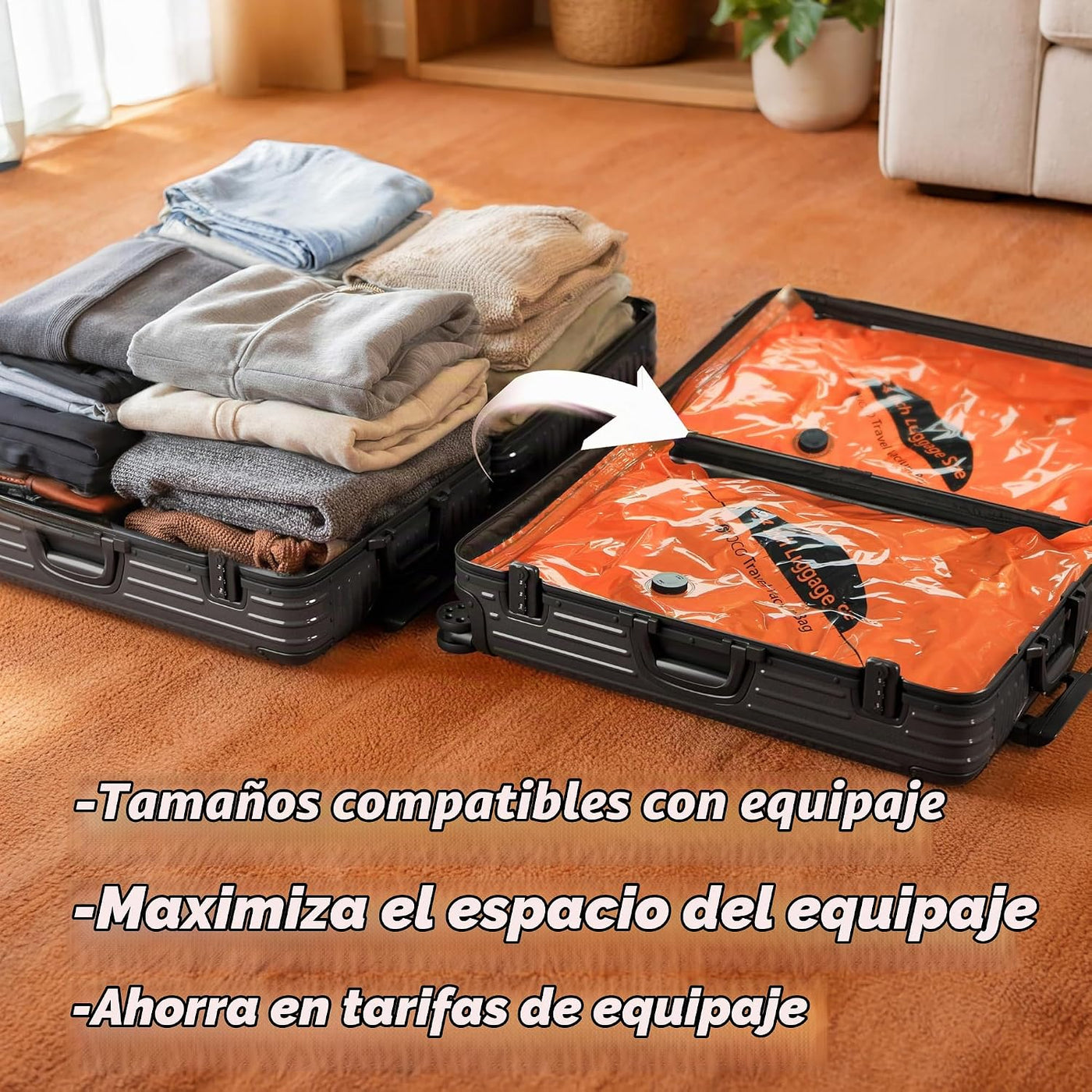 SUOCO Paquete de 16 bolsas de sellado al vacío para ropa de viaje c...