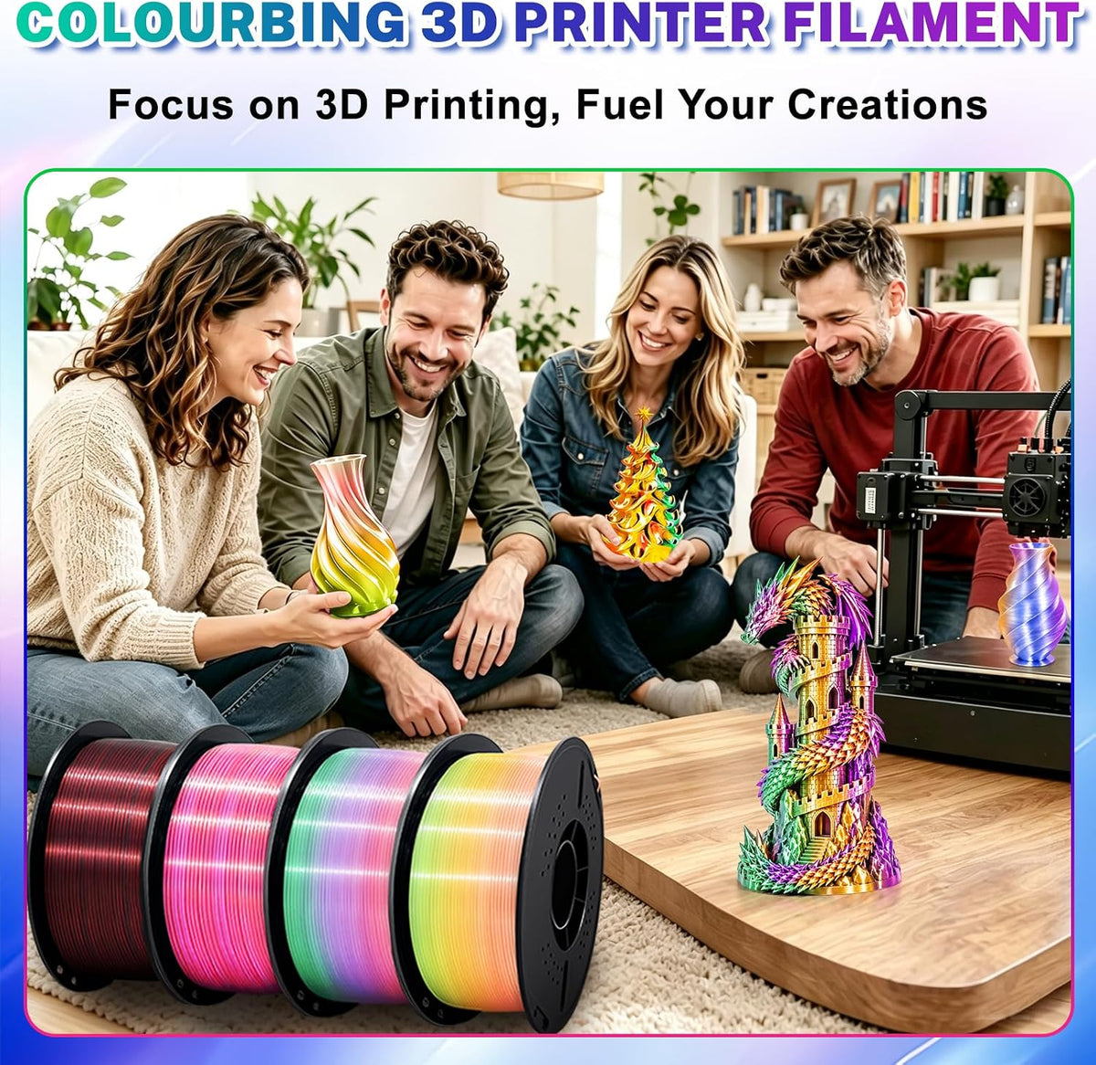 Colourbing Filamento para impresora 3D PLA + de seda tricolor de 0....