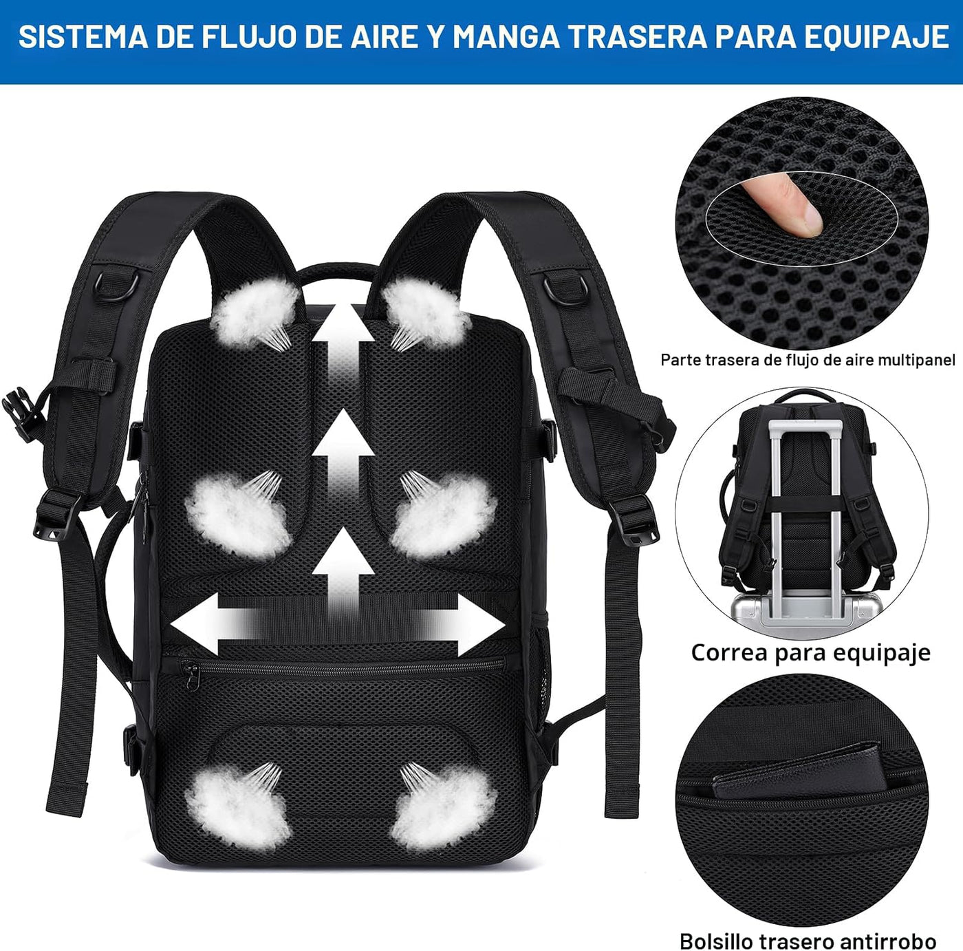 EZUOLA Mochila de transporte, mochila de viaje para hombres y mujer...