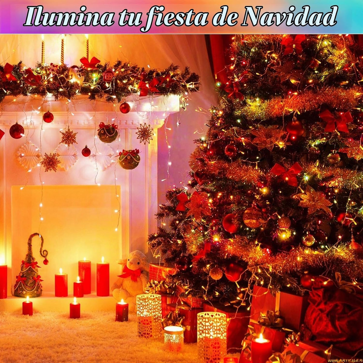 Luces de Navidad de 164 pies con 500 luces LED que cambian de color...